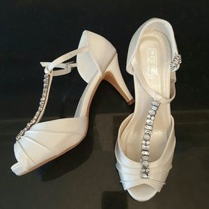 Wedding Ivory Jeweled Heels