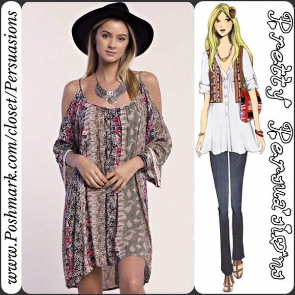 Pretty Persuasions Dresses & Skirts - LAST ONE🌻 Cold Shoulder Crochet Lace Trim Dress