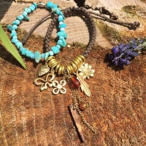 Hemp braided charm bracelet bundle
