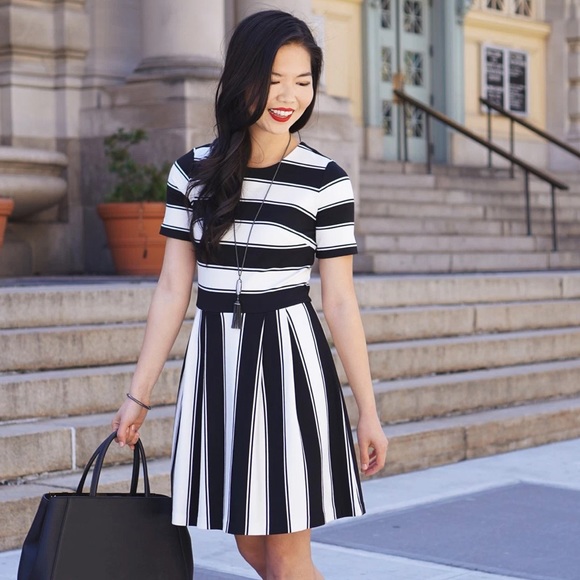 LOFT Dresses - Black and White Striped Work Dress LOFT Dresses - Black and White Striped Work Dress