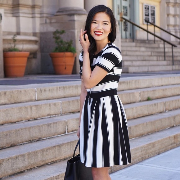 LOFT Dresses - Black and White Striped Work Dress LOFT Dresses - Black and White Striped Work Dress