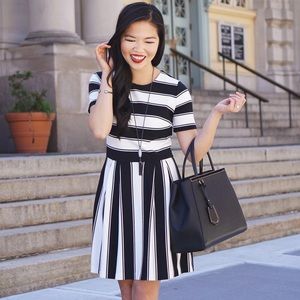 LOFT Dresses - Black and White Striped Work Dress LOFT Dresses - Black and White Striped Work Dress