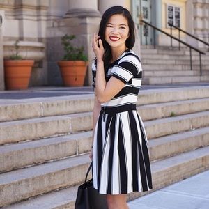 LOFT Dresses - Black and White Striped Work Dress LOFT Dresses - Black and White Striped Work Dress