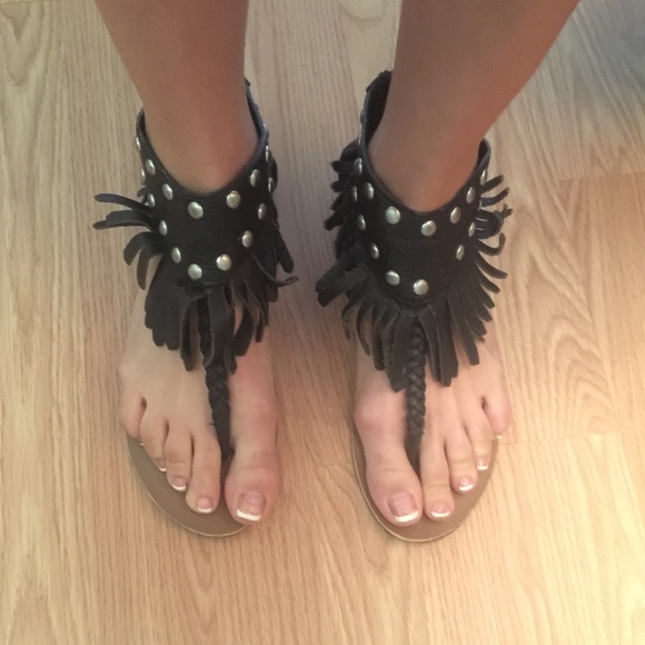 Dolce Vita fringe studded sandals size 8