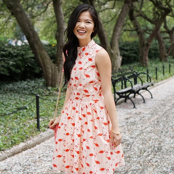 Chicwish Dresses - Pink and Coral Flamingo Print Dress Chicwish Dresses - Pink and Coral Flamingo Print Dress