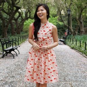 Chicwish Dresses - Pink and Coral Flamingo Print Dress Chicwish Dresses - Pink and Coral Flamingo Print Dress