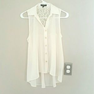 Ivory Laced Back Blouse