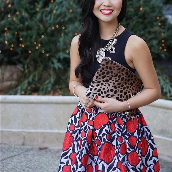 Chicwish Skirts - Red Rose Print Midi Skirt Chicwish Skirts - Red Rose Print Midi Skirt