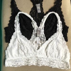 Black and White Racerback Bralettes