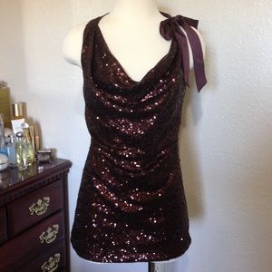 JLo brown sequined top