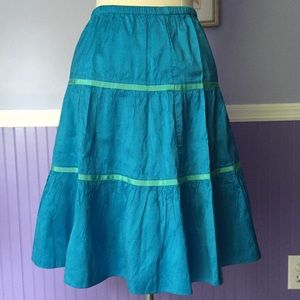 Blue Silk Skirt