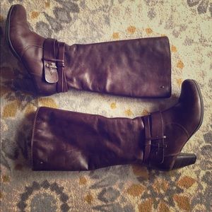 Brown Pikolinos over the calf boots