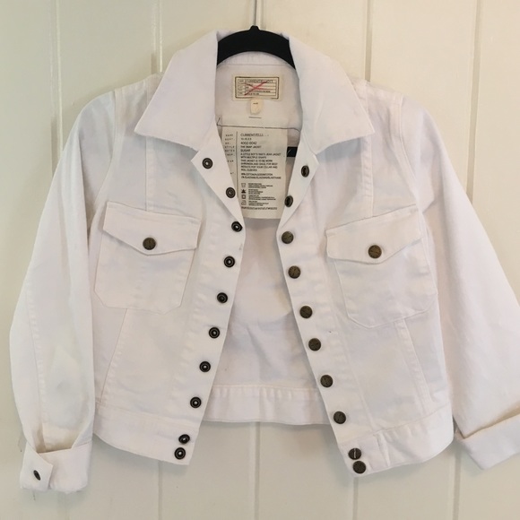Current Elliott "The Snap Jacket" White Denim