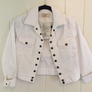 Current Elliott "The Snap Jacket" White Denim