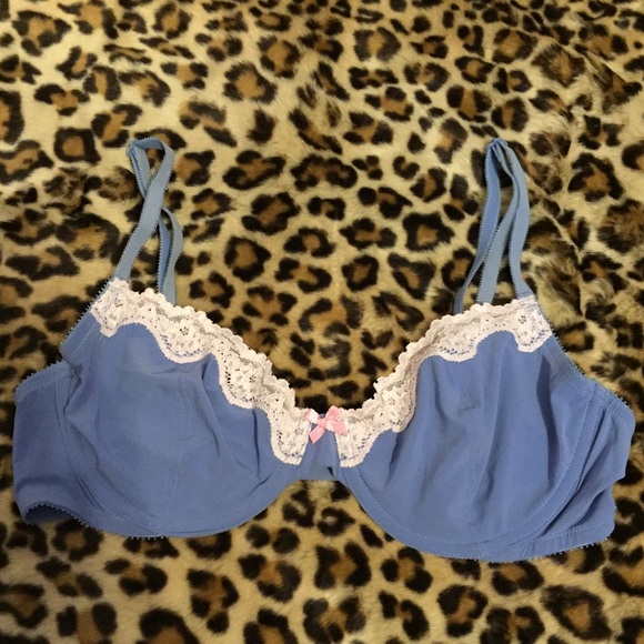 Victoria's Secret blue & pink unlined bra size 36C
