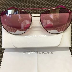 Michael Kors pink mirrored aviator sunnies