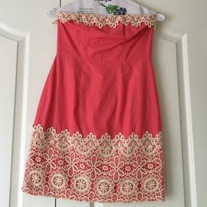 Strapless crochet dress
