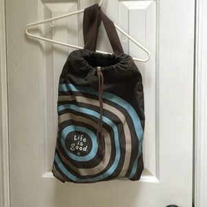 brown/olive canvas backpack bag