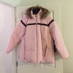 Jacket, hooded, down, pink Sz 1X, NWT