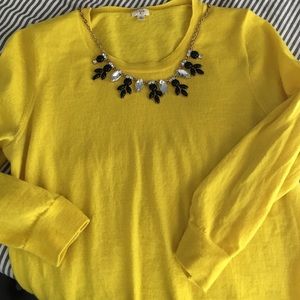 JCrew Factory lemon 3/4th lightweight sweater, M