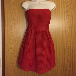 Bright bold red tube dress