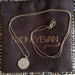 Sydney Evan Small Gold & Diamond Disc Necklace