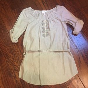 Ann Taylor Loft Blue/White Striped Tunic