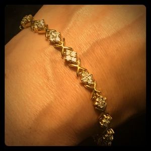 Diamond tennis bracelet 1ct & 18k GOS READ NEW