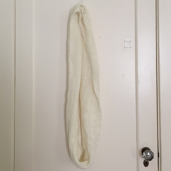 Cream infinity scarf, open knit, worn once
