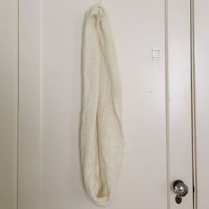 Cream infinity scarf, open knit, worn once