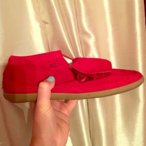 Vans red moccasins