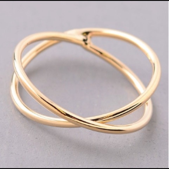 NWT || Double Ring Shiny Gold Ring - Picture 2 of 3