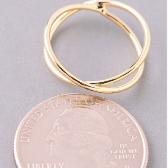 NWT || Double Ring Shiny Gold Ring - Picture 3 of 3