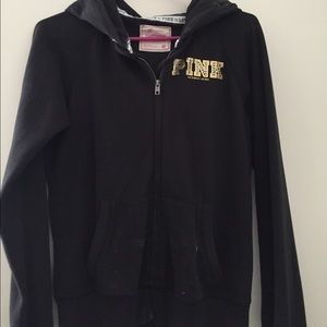 Pink brand black hoodie