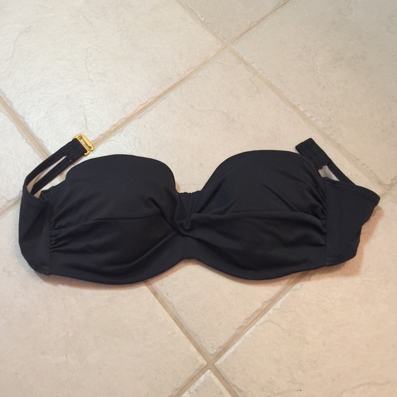 Gray Strapless Bikini Top