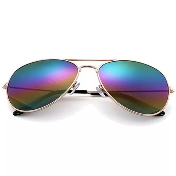 🌈❗️NEW🌈❗️Unisex Rainbow Lens Aviator Sunglasses - Picture 3 of 4