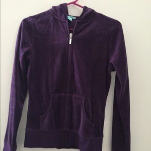 Purple velour hoodie and pants set