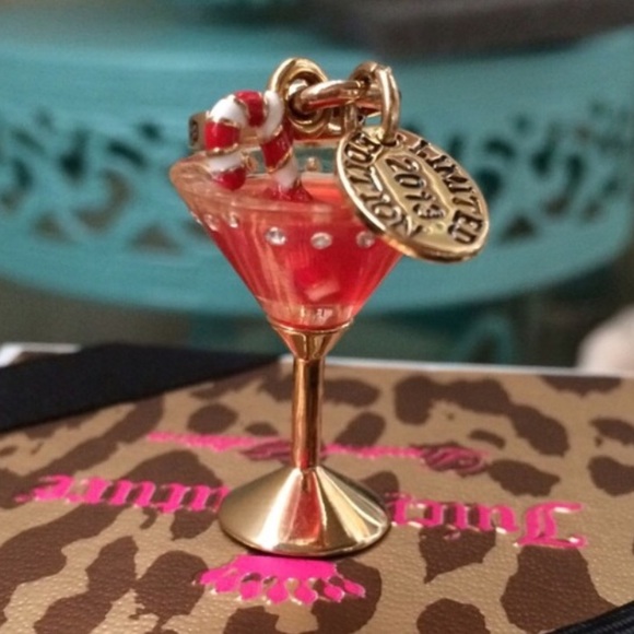 NWT LE Juicy Couture Candy Cane Martini charm