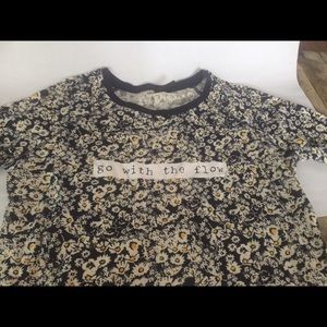 "Go With The Flow" floral tee- from Spain! NWOT