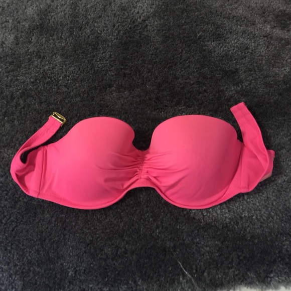 Hot Pink Strapless Bikini Top