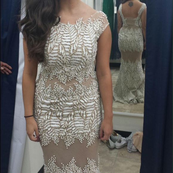 Lace/Mesh Evening Gown - Picture 2 of 4