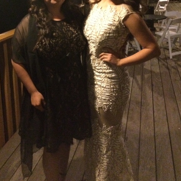 Lace/Mesh Evening Gown - Picture 4 of 4