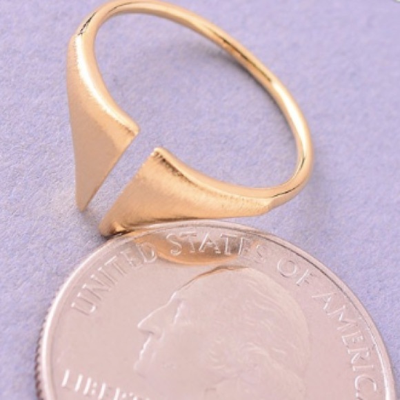 NWT || Matte Gold Finish Flat Open Ring - Picture 2 of 3