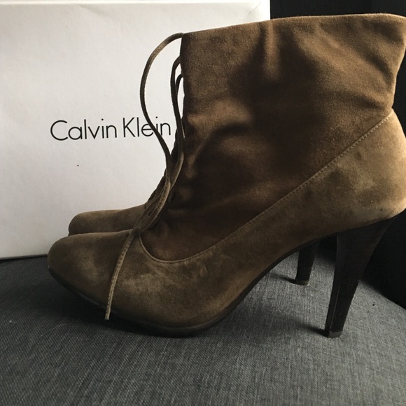 Calvin Klein Shoes - CALVIN KLEIN SUEDE BOOTIE HEELS😍