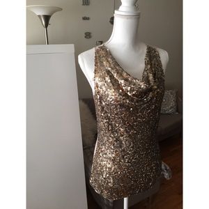 NWT Michael Kors Gold Sequin Tank