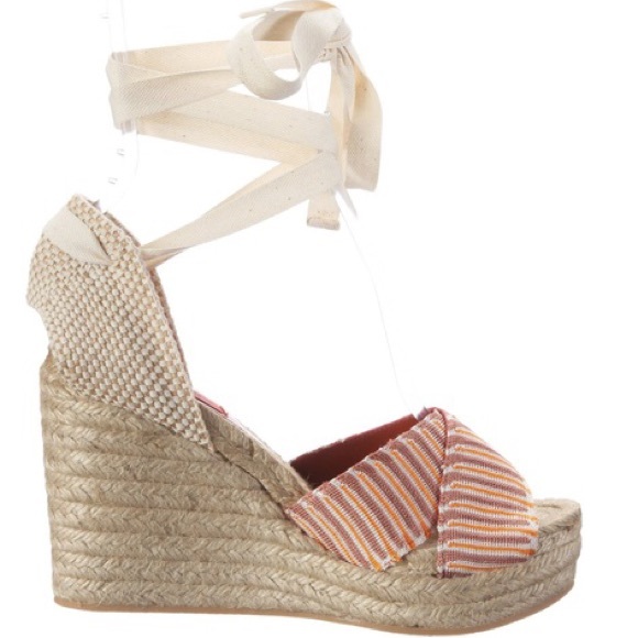 Missoni Ankle Wrap Open-Toe Espadrille Wedge - NIB