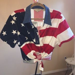 American Flag Button Down