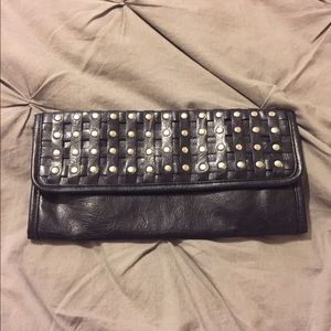 2b bebe black studded clutch