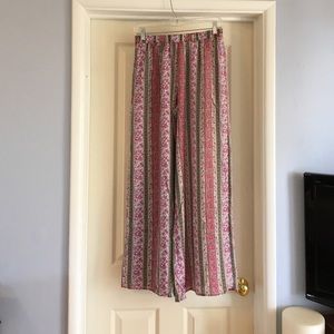 Floral wide leg pants