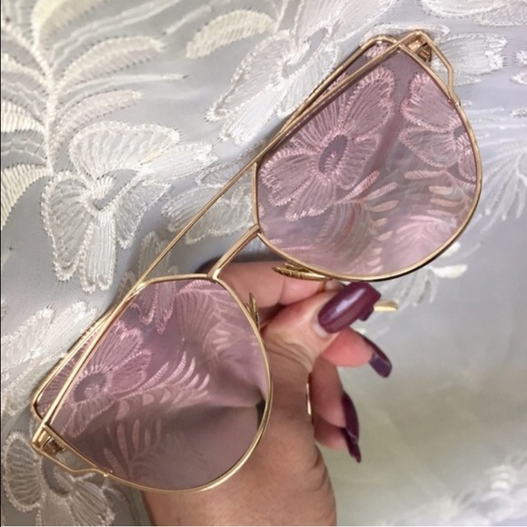 Rose-plum Mirror/Semi Translucent Lens Cross Wire - Picture 4 of 4